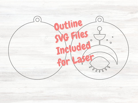 Layered Moon Earrings SVG Bundle, Laser Earring Cut File for Glowforge, Digital Download Commercial Use SVG Apple Grove Designs 