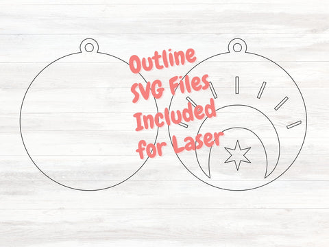 Layered Moon Earrings SVG Bundle, Laser Earring Cut File for Glowforge, Digital Download Commercial Use SVG Apple Grove Designs 