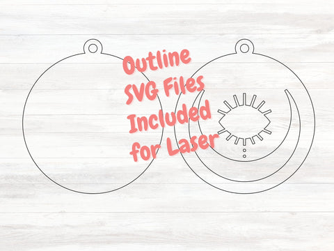 Layered Moon Earrings SVG Cut File, Laser Earring Cut File for Glowforge SVG Apple Grove Designs 