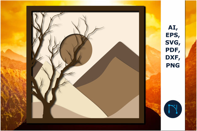 Layered Mountain, Wall art 3D for Cricut SVG MD JOYNAL ABDIN 