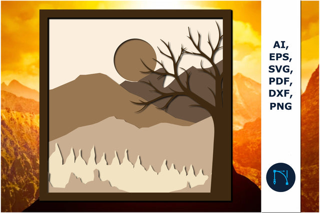 Layered Mountain, Wall art 3D for Cricut SVG MD JOYNAL ABDIN 