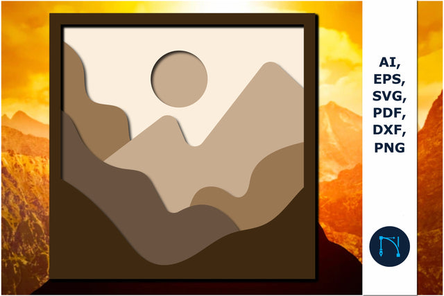 Layered Mountain, Wall art 3D for Cricut SVG MD JOYNAL ABDIN 