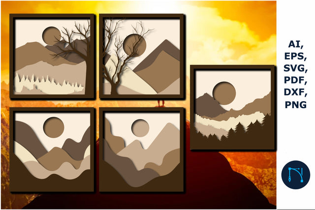 Layered Mountain, Wall art 3D svg bundle SVG MD JOYNAL ABDIN 