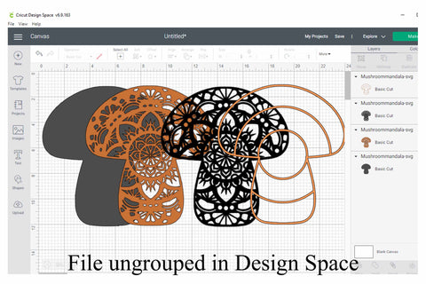 Layered Mushroom Mandala SVG SVG Digital Honeybee 