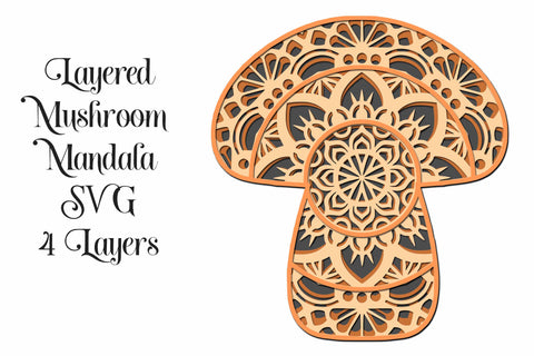 Layered Mushroom Mandala SVG SVG Digital Honeybee 