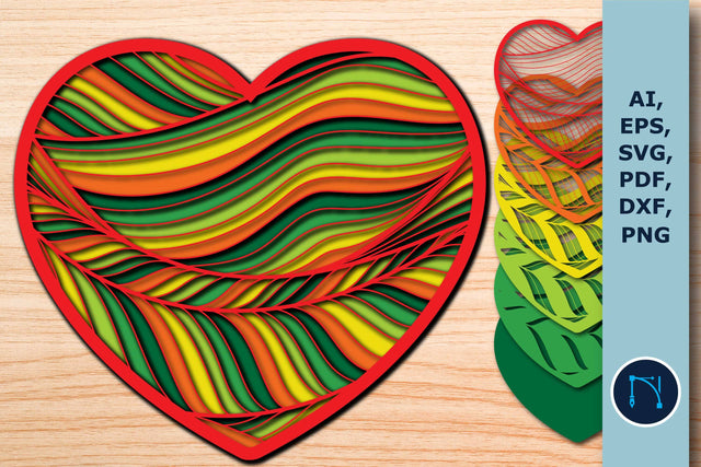 Layered Ocean Heart Mandala SVG Files SVG MD JOYNAL ABDIN 