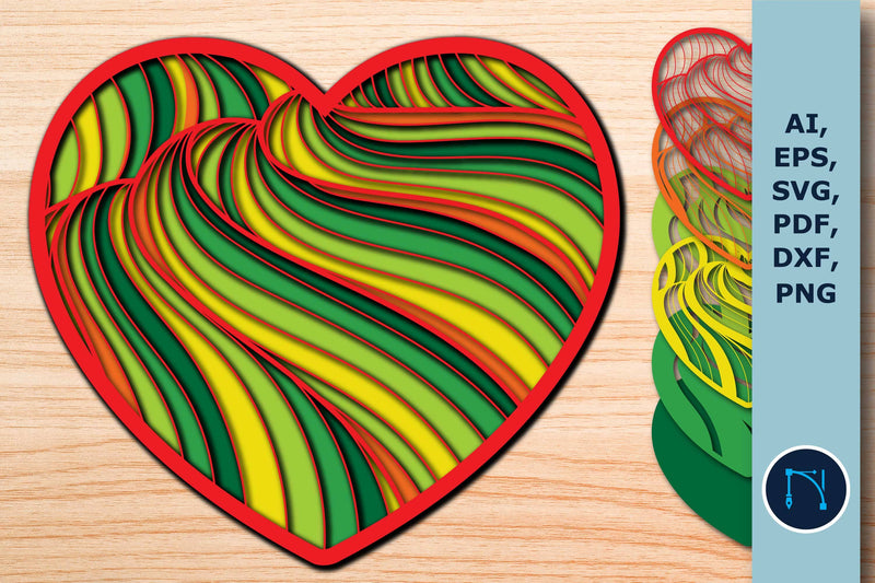 Layered Ocean Heart Mandala SVG Files SVG MD JOYNAL ABDIN 