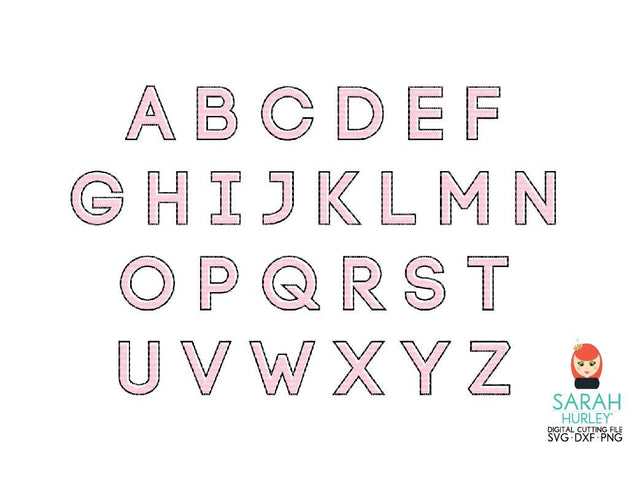 Layered Offset Alphabet SVG Sarah Hurley 