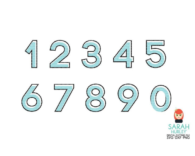Layered Offset Numbers SVG Sarah Hurley 