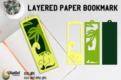 Layered Paper Bookmark. Cute Printable Bookmark Paper Cut 3D Paper Evgenyia Guschina 