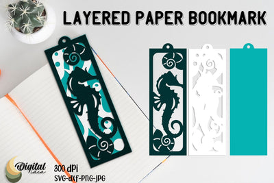 Layered Paper Bookmark. Cute Printable Bookmark Paper Cut 3D Paper Evgenyia Guschina 