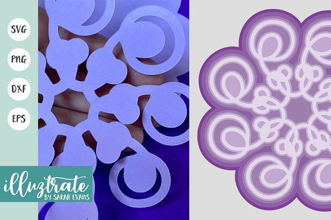 Layered Papercut Flower SVG Cut File | Layered Flower SVG Cut File SVG Illuztrate 