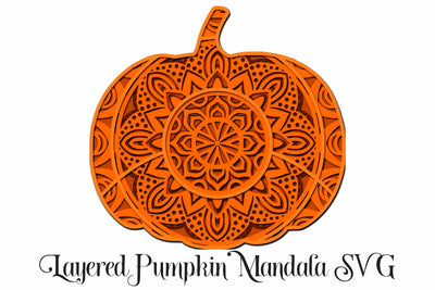 Layered Pumpkin Mandala - 4 Layer SVG and PNG SVG Digital Honeybee 
