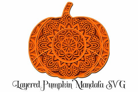 Layered Pumpkin Mandala - 4 Layer SVG and PNG SVG Digital Honeybee 
