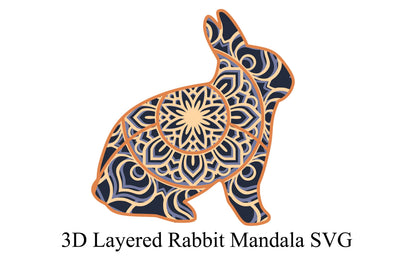 Layered Rabbit Mandala SVG SVG Digital Honeybee 