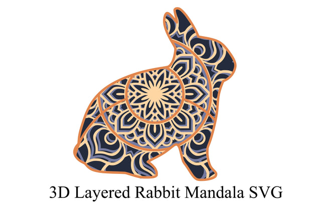 Layered Rabbit Mandala SVG SVG Digital Honeybee 