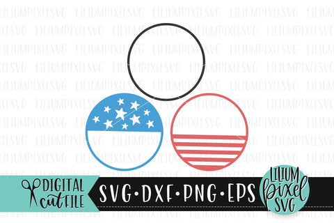 Layered Round America Flag Frame - Fourth of July SVG SVG Lilium Pixel SVG 