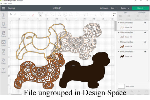 Layered Shih Tzu Mandala SVG SVG Digital Honeybee 