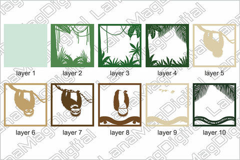 Layered sloth svg | Sloth 3D Papercut | Sloth quote svg 3D Paper LanaMagDigital 