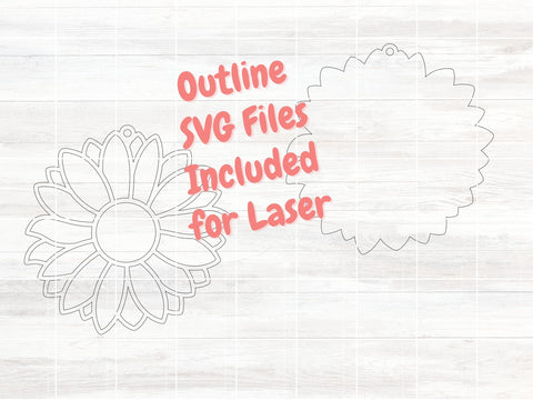 Layered Sunflower Round Earring Bundle SVG Cut File, Laser Earring Cut File for Glowforge SVG Apple Grove Designs 