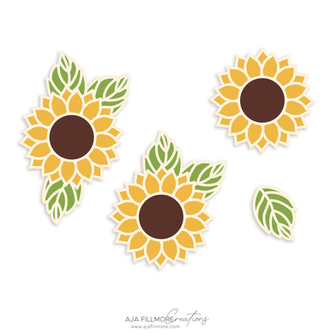 Layered Sunflower Set SVG Aja Nicole Designs 