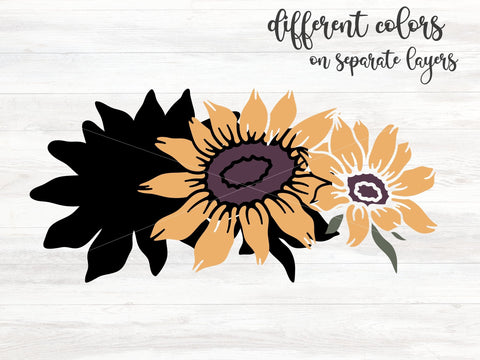 Layered Sunflower SVG, Floral Bunch SVG Cut File, Flowers Digital Download SVG Apple Grove Designs 