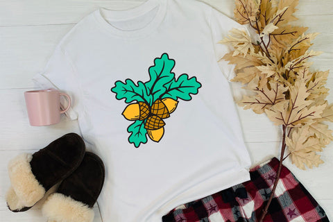 Layered SVG Acorn, Fall SVG, Oak Leaves SVG Vinyl Design. SVG Elinorka 