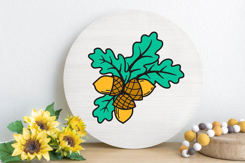 Layered SVG Acorn, Fall SVG, Oak Leaves SVG Vinyl Design. SVG Elinorka 
