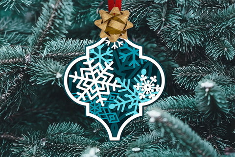 Layered SVG Christmas Ornament, 3d SVG Arabesque Tile Ornament, Winter Decoration. 3D Paper Elinorka 
