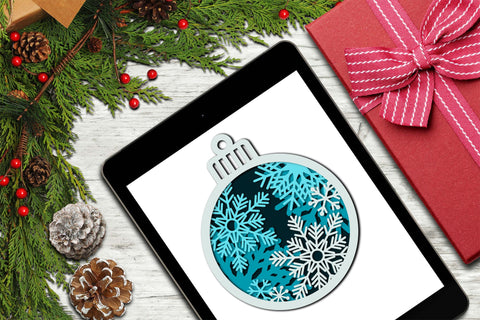 Layered SVG Christmas Ornament, 3D SVG Snowflake, Holiday Decoration. SVG Elinorka 