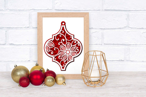 Layered SVG Floral Ornament, 3d SVG Christmas Tile Ornament. SVG Elinorka 