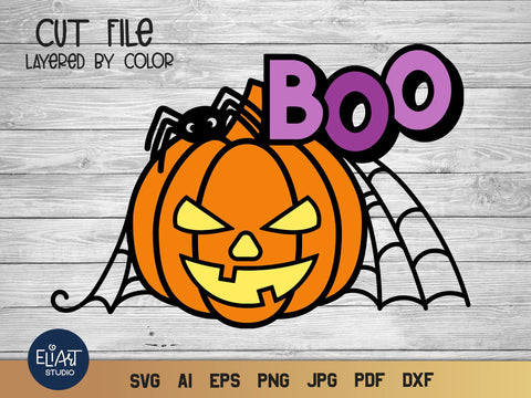 Layered SVG Halloween, Jack O Lantern SVG, Boo Vinyl Craft. SVG Elinorka 