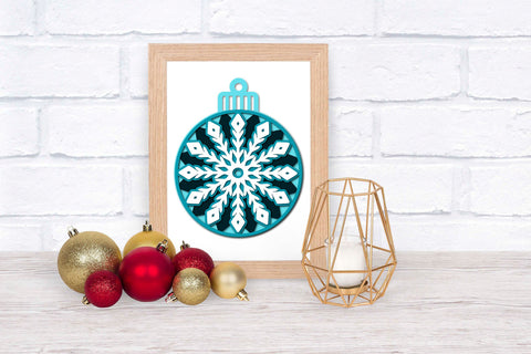 Layered SVG Snowflake, 3D SVG Christmas Ornament, Holiday Decoration. 3D Paper Elinorka 