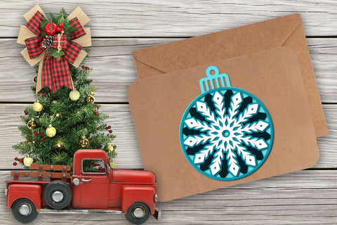 Layered SVG Snowflake, 3D SVG Christmas Ornament, Holiday Decoration. 3D Paper Elinorka 