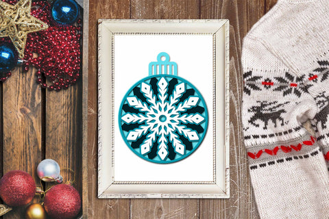 Layered SVG Snowflake, 3D SVG Christmas Ornament, Holiday Decoration. 3D Paper Elinorka 