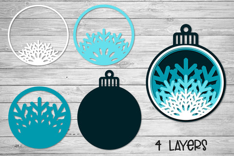 Layered SVG Snowflake, 3D SVG Christmas Ornament, Holiday Winter Ornament. 3D Paper Elinorka 