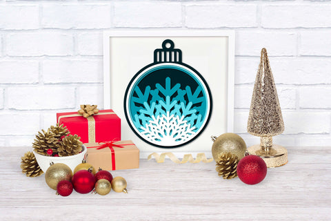 Layered SVG Snowflake, 3D SVG Christmas Ornament, Holiday Winter Ornament. 3D Paper Elinorka 