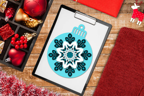 Layered SVG Snowflake, 3D SVG Ornament, Christmas SVG Ornament. SVG Elinorka 