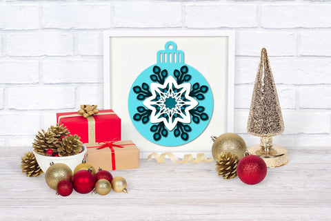 Layered SVG Snowflake, 3D SVG Ornament, Christmas SVG Ornament. SVG Elinorka 