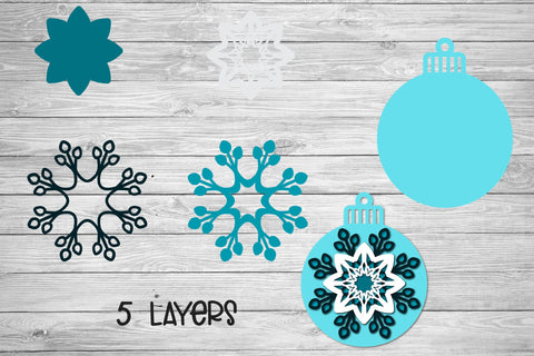 Layered SVG Snowflake, 3D SVG Ornament, Christmas SVG Ornament. SVG Elinorka 