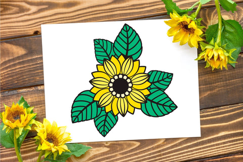 Layered SVG Sunflower, Fall SVG, Layered by Color SVG. SVG Elinorka 