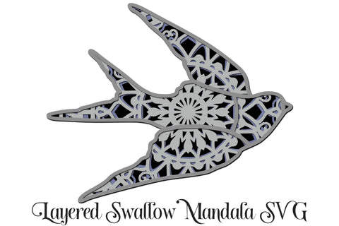 Layered Swallow Mandala SVG SVG Digital Honeybee 