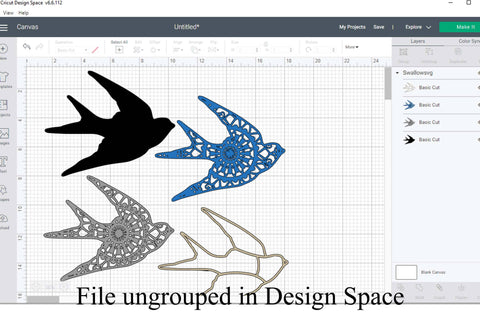 Layered Swallow Mandala SVG SVG Digital Honeybee 
