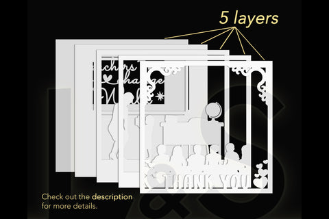 3D Wedding Shadow Box Template