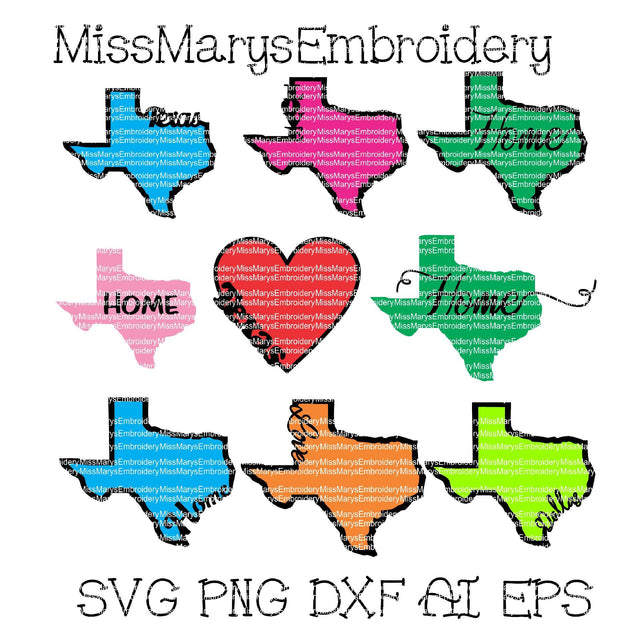 Layered Texas Designs 9 SVG MissMarysEmbroidery