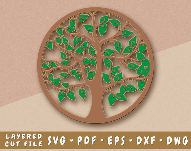 Layered Tree of Life SVG Cut File, Family Tree 3d SVG, Multilayer Tree Of Life Laser SVG SVG HappyDesignStudio 