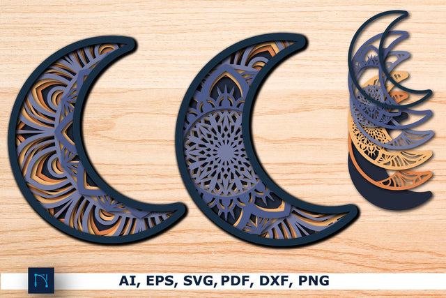layerPAPER CUT Mandala Moon SVG bundle SVG MD JOYNAL ABDIN 