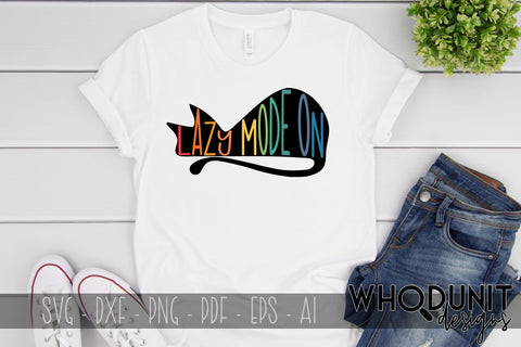 Lazy Mode On SVG - Lazy Cat SVG SVG Whodunit Designs 