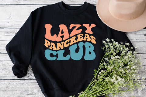 Lazy Pancreas Club Svg, Wavy Letters Svg, Funny Insulin Svg, Diabetes Svg, T1D Svg, Digital Download, Insulin Svg, Svg File for Cricut SVG Fauz 