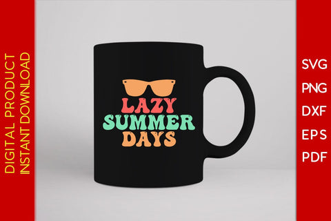 Lazy Summer Days Retro Summer Vacation SVG PNG PDF Cut File SVG Creativedesigntee 
